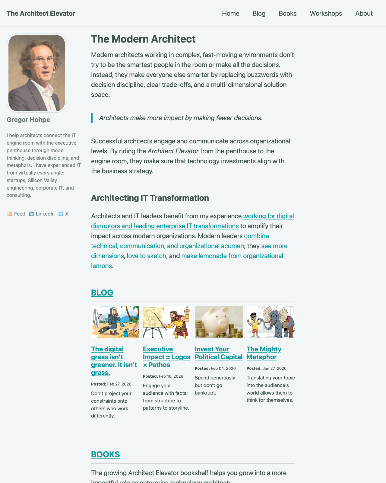 Screenshot of Gregor Hohpe's blog