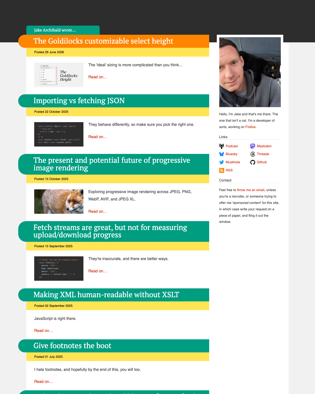 Screenshot of Jake Archibald's blog