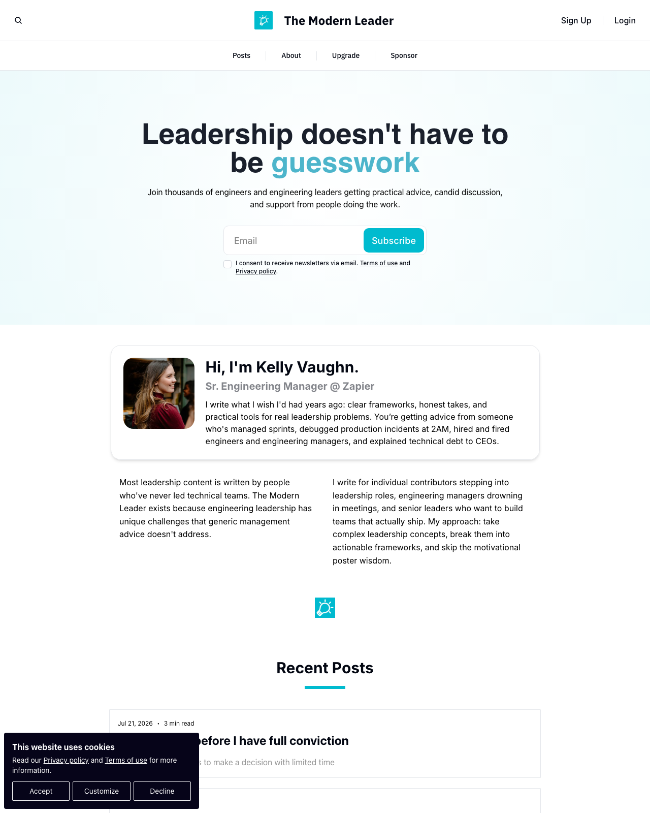 Screenshot of Kelly Vaughn's blog