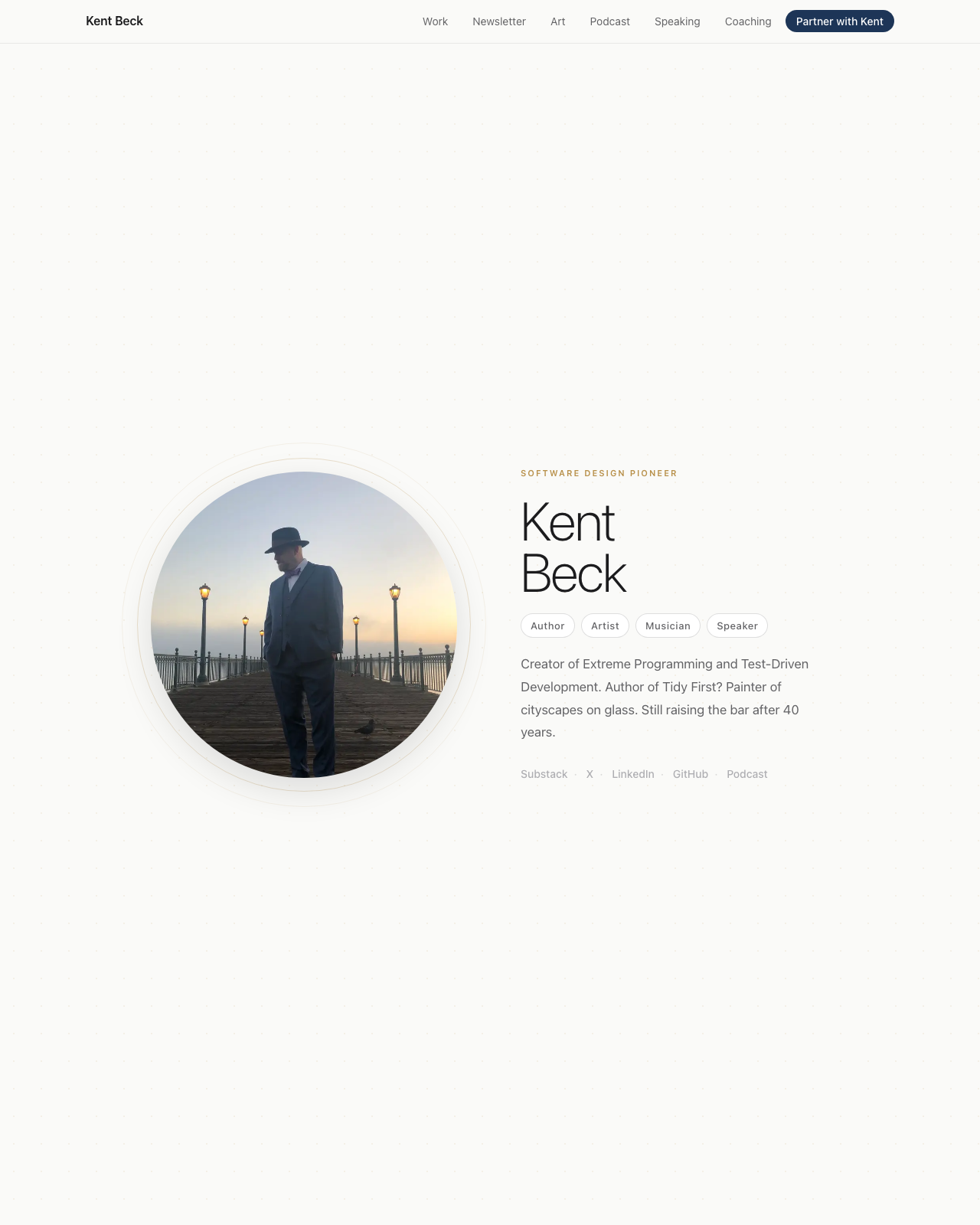Screenshot of Kent Beck's blog